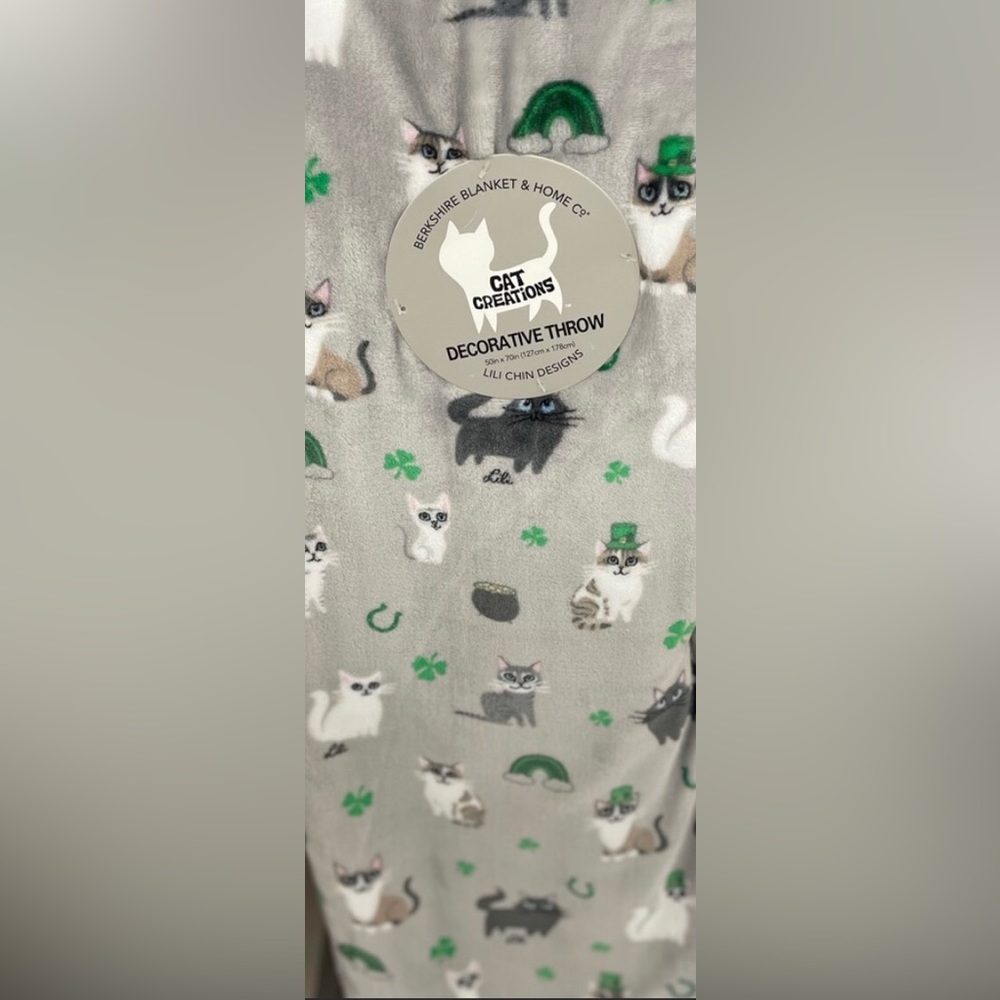 Berkshire Blanket & Home Co. Cat Creations St. Patrick's Day Decorative Throw